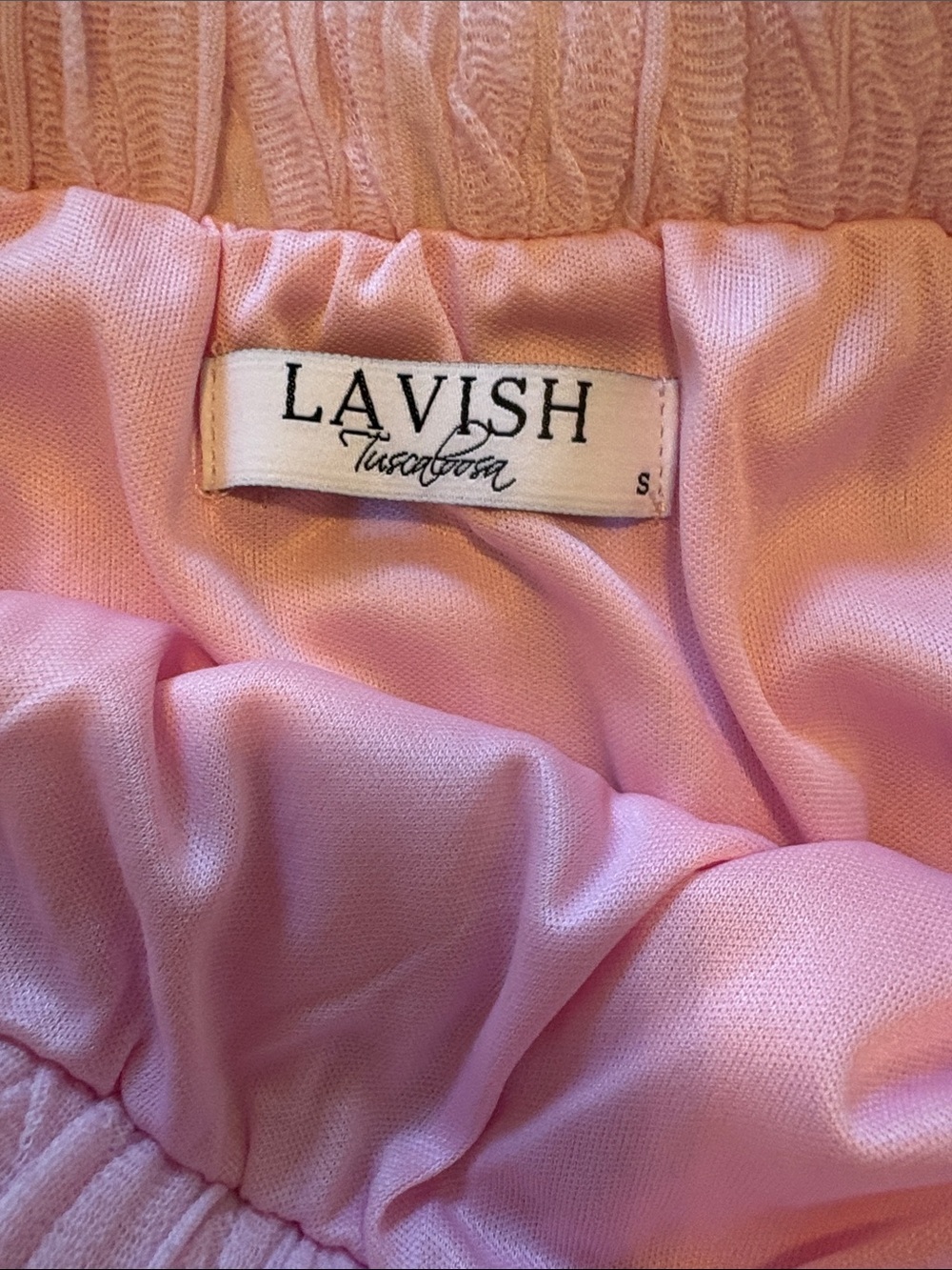 Lavish Pink Textured Crop Cami & Mini Skirt Set - Picture 2 of 6